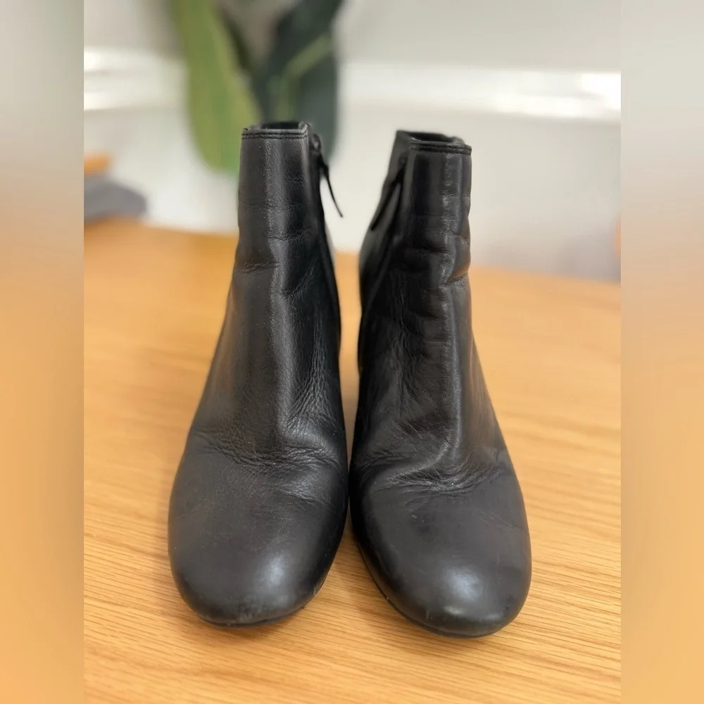 Tory Burch Black Leather Wedge Ankle Boots- Bootie– Size 8M
